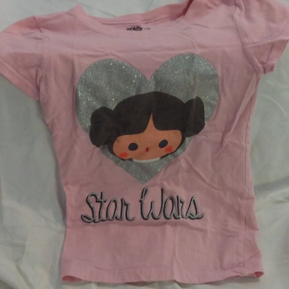 Princess Leia STAR WARS glitter tee size 4